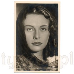 Piękna a zarazem bardzo poważna znana aktorka i piosenkarka Ilse Werner na karcie pocztowej