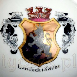 Malowany herb Landeck in Schlesien Antyk Lądek Zdrój