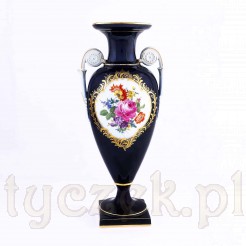 Meissen - oryginalny wazon w kobalcie z mistrzowską malaturą