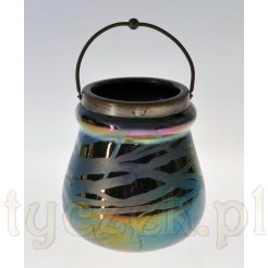 Secesja - pojemnik szklany z iryzacją