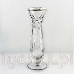 Dostojny i zabytkowy wazon kryształowy w srebrnej oprawie