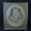 Dziewczynka z warkoczykami - rysunek ołówkiem, 1884 rok
