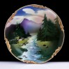 Carl Tielsch Altwasser – górski krajobraz malowany na porcelanie – dekoracyjny talerz / patera