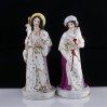 XIX wieczna paryska para flakonów na perfumy Badin Freres – imponujące porcelanowe figury z wizerunkami kobiet 