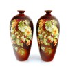 Para jesiennych ręcznie malowanych wazonów w typie BONN 