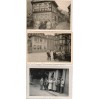 Rodzinne zwiedzanie miasta Heppenheim uwiecznione na trzech czarno białych zdjęciach