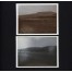 Naturalny krajobraz uwieczniony na dwóch czarno białych fotografiach