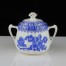 Biało niebieska porcelanowa cukiernica z motywem CHINA BLAU