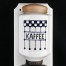 Pojemnik w biało niebieską szachownicę z napisem Kaffee
