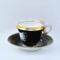 Elegancki komplet kawowy zdobiony ręczną malaturą w barwach czerni i złota