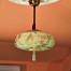 Wiekowa lampa na oryginalnym zwisie ze szklanym kloszem z marmoryzacją
