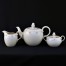Garnitur do herbaty: czajnik, cukiernica i mlecznik