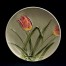 secesyjne tulipany na starym talerzu dekoracyjnym