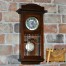KIENZLE oryginalny ścienny zegar w drewnianej obudowie z witrażem