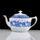 China Blau czajnik porcelanowy imbryk w niskiej, niespotykanej formie