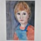 Portret jasnowłosej dziewczynki – akwarela z 1988 roku