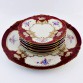 Komplet - patera i sześć talerzy do ciast w stylu Neorokoko