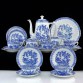 Biało niebieska porcelana Tuppack Tiefenfurt SERWIS na 6 osób z kolekcji CHINA BLAU