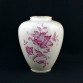 Uroczy wazon w kolorze jasnego ecru z różowym motywem roślinnym - Jager & Co