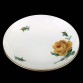 Żółta róża na miśnieńskiej porcelanie – niewielki talerzyk Meissen, XX wiek