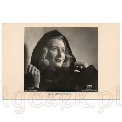 Młoda Eva Immermann w zimowym płaszczu na dawnej fotografii