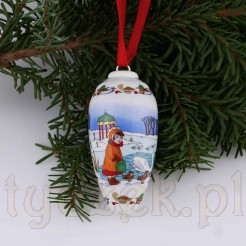 Bombka choinkowa z porcelany w kształcie szyszki