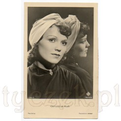 Pamiątkowa pocztówka ze zdjęciem znanej, austriackiej aktorki Geraldine Katt