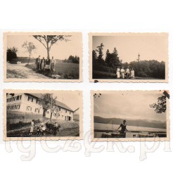 Komplet czterech czarno białych fotografii w plenerze z 1934 r.