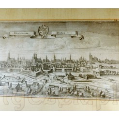 Zabytkowa panorama miasta Wrocław z 1650 roku