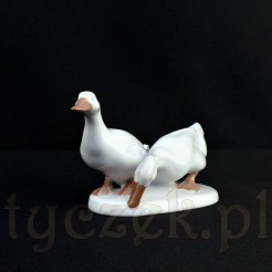 Piękna para gęsi - kaczek wykonana z masy porcelanowej