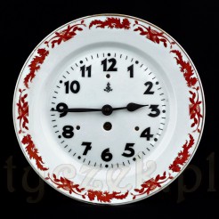 Art deco zegar GB z porcelanową tarczą KPM w smoki