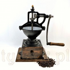 Największy i solidny młynek do kawy stojacy z żeliwa