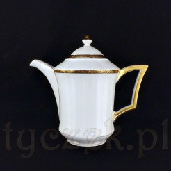 Okazały dzbanek do serwowania kawy wykonany ze szlachetnej, białej porcelany