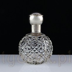 Unikatowy flakon na perfumy z kryształu i srebra