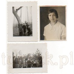 Dwie fotografie w plenerze w miejscowości Lonnerstadt oraz portret młodej dziewczyny Marie z 1934 r.