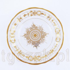 1880-1900 JS Suliszów Zofiówka ! Złota patera ze śląskiej porcelany - UNIKAT 