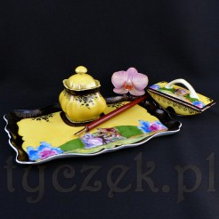 Luksusowy kałamarz na damskie biurko z porcelany SUHL