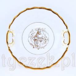 Elegancka patera KPM Waldenburg z XIX wieku. Ręcznie złocona porcelana śląska – unikat dla kolekcjonerów i miłośników antyków.
