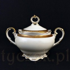 Zachwycająca kremowa cukiernica porcelanowa