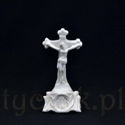 XIX wieczny krucyfiks z porcelany