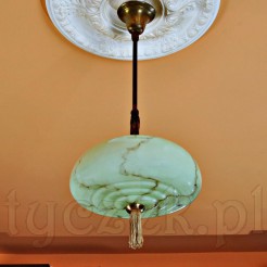 Dekoracyjna lampa z zielono-pistacjowym marmurkiem