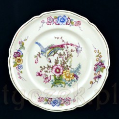 Niezwykle dekoracyjny talerz wykonany ze szlachetnej porcelany w kolorze kremowym