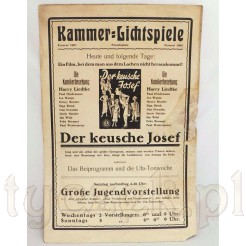 Zabytkowy plakat kinowy Der Keusche Josef