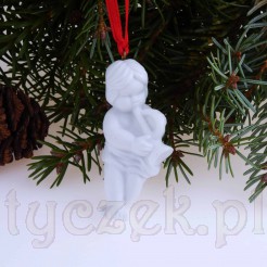 Porcelanowe putto z trąbką – Ozdoba vintage do zawieszenia