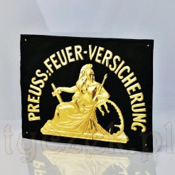 Bardzo rzadki okaz Pruskiego Towarzystwa Ogniowego - blacha tłoczona i złocona