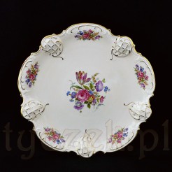 Duży talerz z porcelany w kolorze kości słoniowej