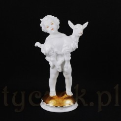 Wyjątkowa Figurka Rosenthal "Przyjaciele" - Putto z Koźlątkiem