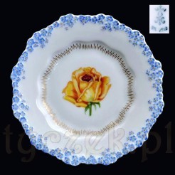 Znakomity śląski talerzyk z malowanym motywem kwiatowym