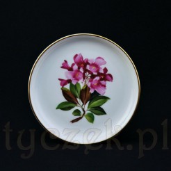 Kolekcjonerski talerzyk z różanecznikiem - azalią podpisaną Alpenrose