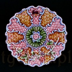 Bajecznie kolorowy talerzyk ozdobny z ceramiki zabytkowej